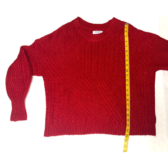Old Navy Womens M Sweater Fisherman Cable Knit Ribbed Mixed Autumn Cool Weather - Picture 3 of 6